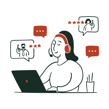 Un conseiller Page.ma au casque vérifie une demande par téléphone